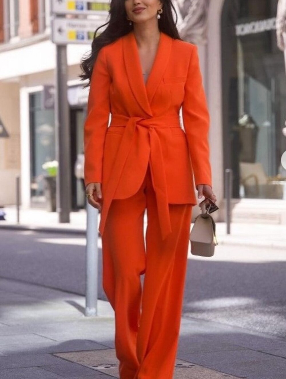 Zara Orange Shawl Collar Blazer And Pants Suit....New With Tags.. - Picture 3 of 10